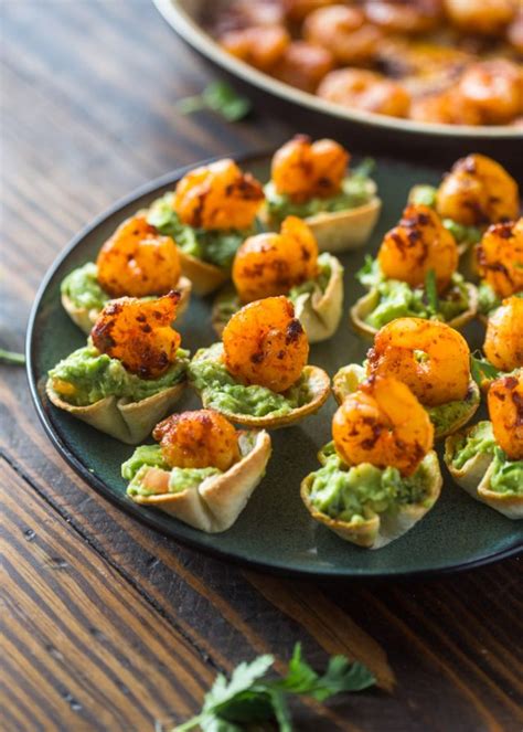 From these festive fiesta bites to our blt deviled. Skinny Mini Shrimp & Guacamole bites | Gimme Delicious