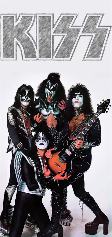 Kiss Band With Guitars Phone Wallpaper