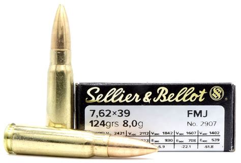 Sellier And Bellot 762x39mm 124gr Fmj Ammo 20 Rounds Ventura Munitions