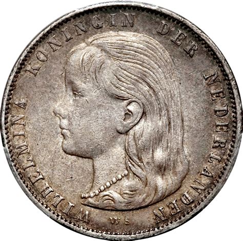 1 Gulden Wilhelmina Netherlands Numista