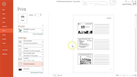 How To Print Powerpoint Slides In Handout Form Youtube