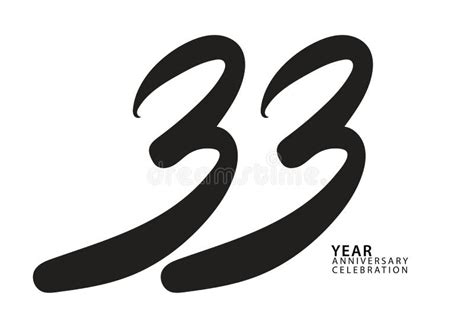 33 Year Anniversary Celebration Black Color Logotype Vector 33 Number