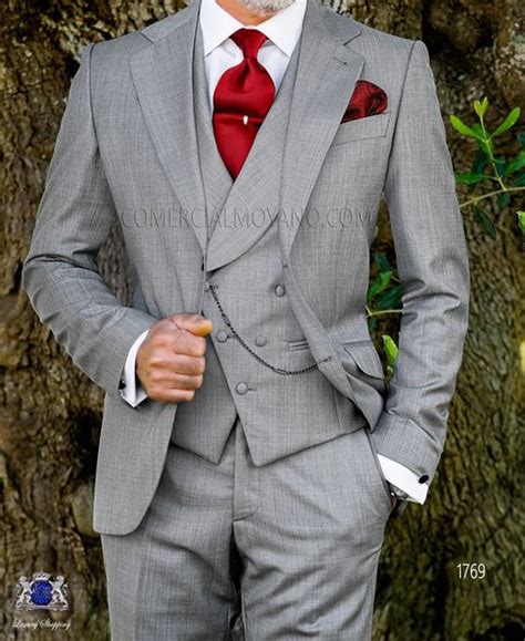 Gray Suit Red Tie Set Red Tie Men Mens Red Suit Beige Suits Wedding