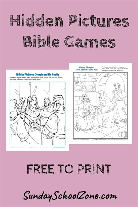 Hidden Picture Bible Activities For Children On Sunday School Zone