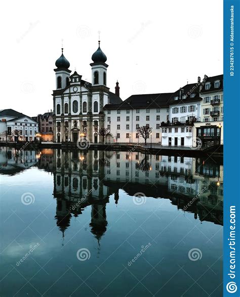 Shot Of Cathedral With Water Reflection Stock Image Image Of Waterway