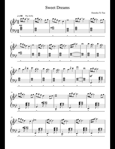 Sweet Dreams Sheet Music For Piano Download Free In Pdf Or Midi