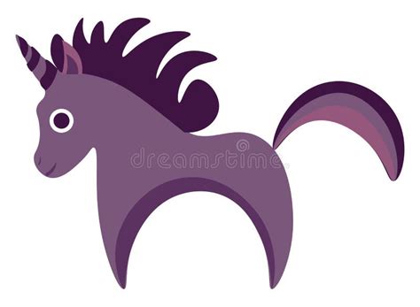 A Purple Unicorn Horse Vector Or Color Illustration Stock Vector