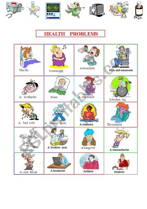 Health Pictionary Esl Worksheet By Patou