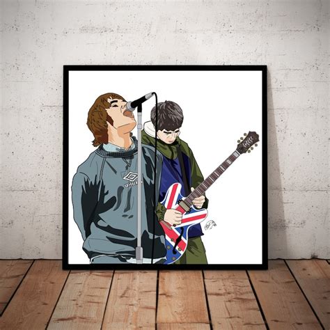 Oasis Band Liam And Noel Gallagher Poster Print Pop Art Bedroom Etsy Uk