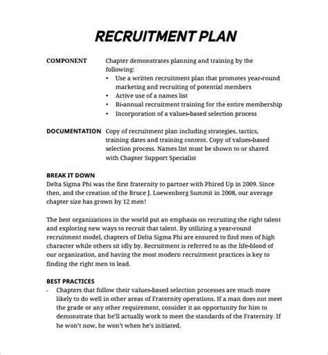 Strategic Recruitment Plan Template Recruiting Strategic Plan