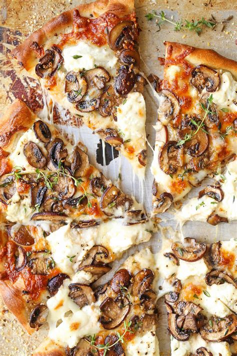 White Mushroom Pizza Damn Delicious