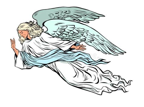 Male Angel Flying Christian Religious Creature Symbol Of Grief And