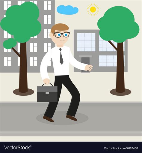 Businessman Goes To Work To Office Royalty Free Vector Image