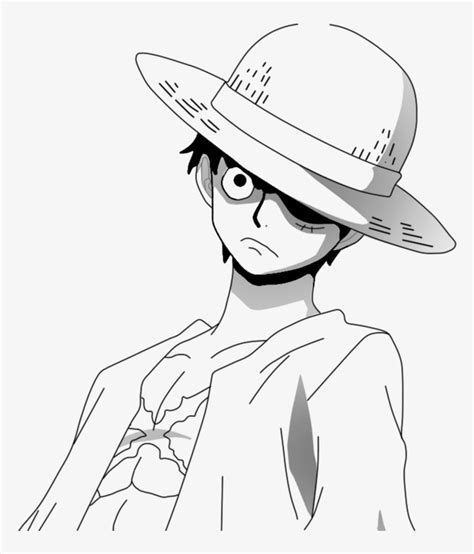Monkey D Luffy Angery Line Art Transparent Png 900x878 Free
