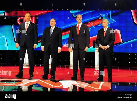 las vegas nevada usa 15th dec 2015 presidential candidates arrive on stage for the start of