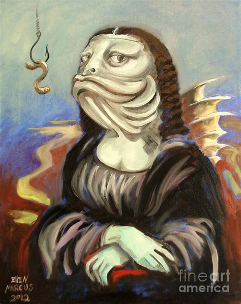 Mona Lisa As A Fish Painting By Ellen Marcus