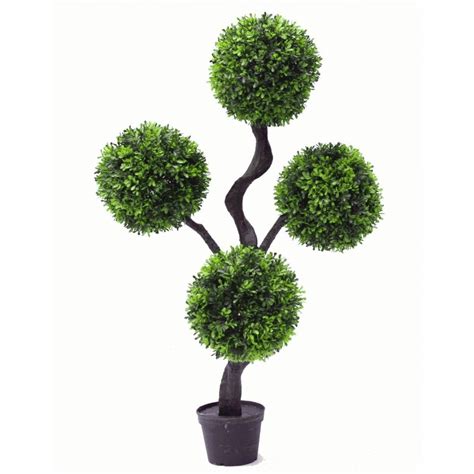 90cm 3ft Large Artificial Plant Boxwood Realistic Topiary Tree 4 Ball