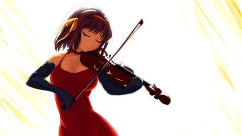 Anime Girl Playing Violin Sketch Hd Wallpaper Wallpaper Flare