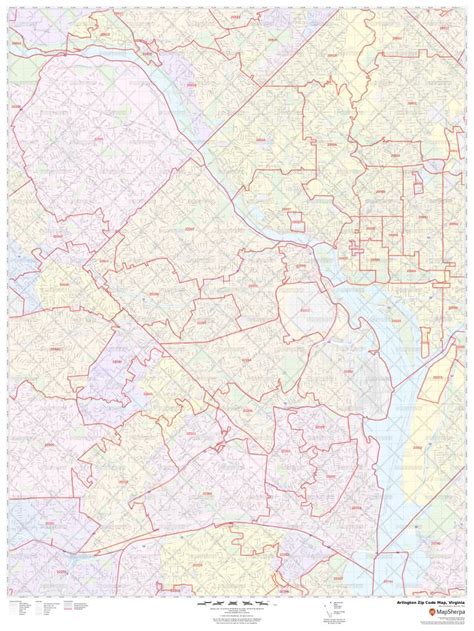 Arlington Zip Code Map Virginia Arlington County Zip Codes