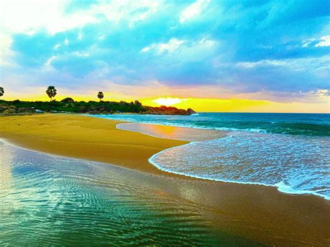 Sri Lanka Nature Beach Waves Sea Rock Sunrise Photography Arugambay Wallpapers Hd