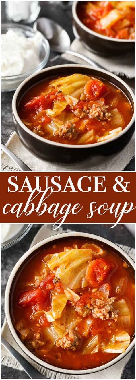 Cabbage soup can be comfort food or a weight loss tool, depending on how you look at it. Sausage & Cabbage Soup - Simply Stacie