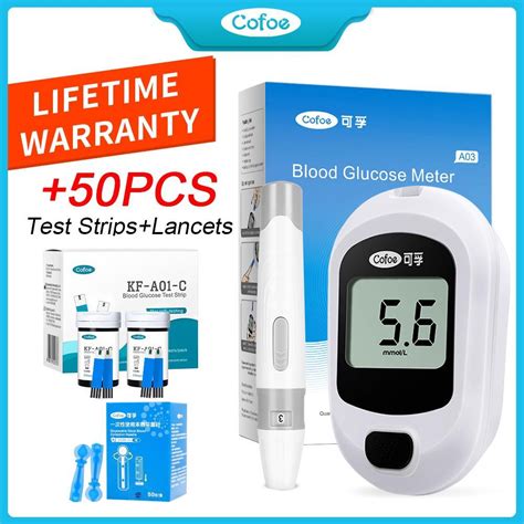 Cofoe Yice A03 Blood Glucose Meter Full Starter Set FREE 50 TEST STRIPS