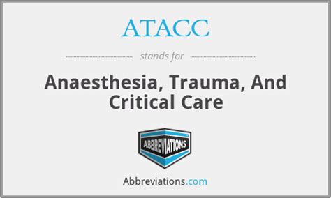 What Is The Abbreviation For Anaesthesia Trauma And Critical Care