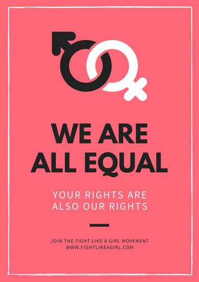 Customize Gender Equality Poster Templates Online Canva