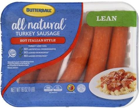 Delicious butterball turkey sausage makes a lean and easy dinner meal idea. Butterball Turkey, Lean, Hot Italian Style Sausage - 16 oz ...