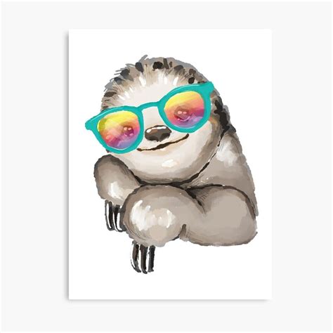 Sloth In Sunglasses Canvas Print By Whalesical Safari Nursery Art