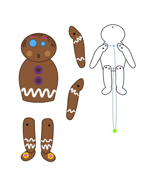 Christmas Paper Puppets Gingerbread Man Doll