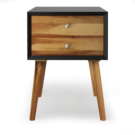 Giantex End Side Table Nightstand With Storage Drawer And Shelf Wood