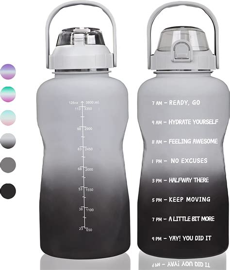 38 Litre Motivational Water Bottle With Strawbpa Free Large Water