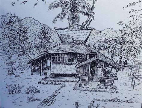 Nipa Hut Sketch At Explore Collection Of Nipa Hut