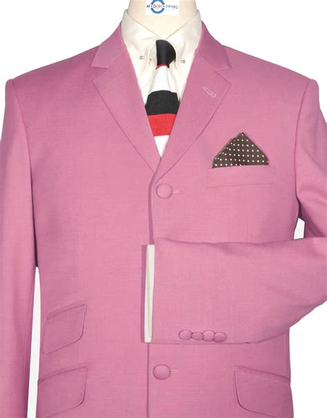 Mod Suit 60s Vintage Style Hot Pink Suit Modshopping Clothing