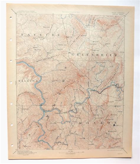 Hinton Union Rainelle West Virginia Antique Usgs Topo Map 1892