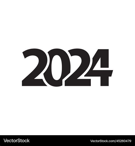 2024 Logo Design Isolated On White Background Vector Image