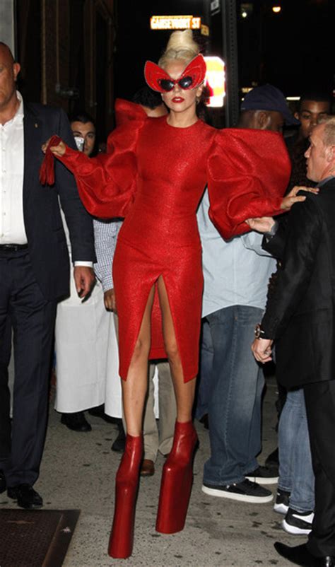 Gaga Shows Off A Little More Than She D Hoped In A Red Crotch Revealing Outfit Lady Gaga