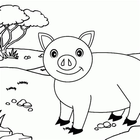 Wild Daddy Pig Cartoon Coloring Page - Mitraland
