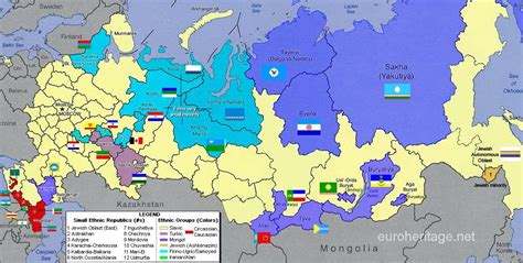 Ethnic Republics And Ethnicity Groups Within Russia Map Imaginary