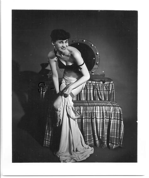 Org Vintage 1940s 50s Sepia Semi Nude RP Brunette Takes Off Skirt Bra