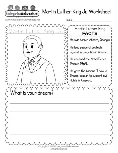 Martin Luther King Jr Worksheet For Kindergarten Martin Luther King Jr Worksheets Martin