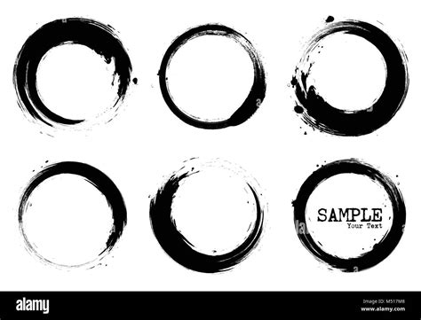 Grunge Style Set Of Circle Shapes Vector Stock Vector Image And Art Alamy
