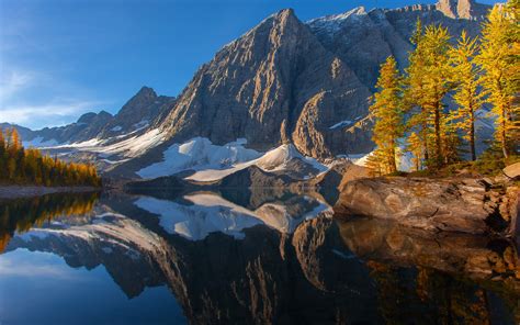 Kootenay Canada Sky Mountains Lake Trees Reflection