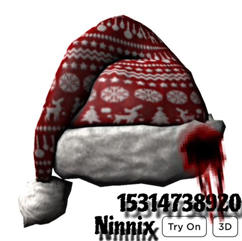 Red Pattern Santa Hat Roblox Roblox Roblox Codes Coding For Kids