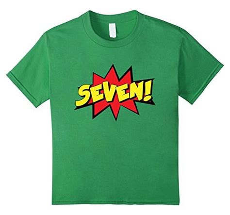 Kids Seven 7th Birthday Boy Girl T T Shirt Superhero 7 Seventh