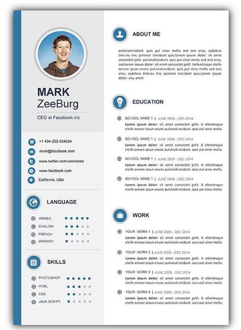 Download one of these free microsoft word resume templates. Cv Templates Gratuit (4) - TEMPLATES EXAMPLE | TEMPLATES ...