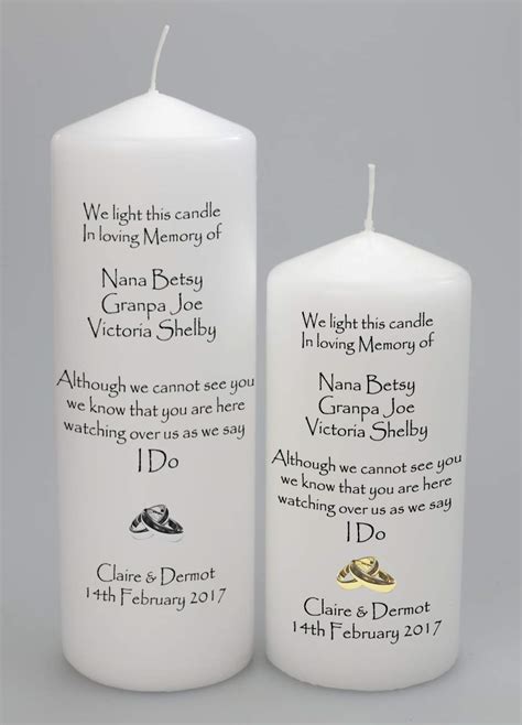 Personalised Wedding Absence Memorial Candle In Loving Memory With