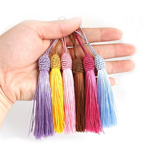 10pcslot 15mm Rayon Silk Tassel Multi Color Chinese Knot Cotton