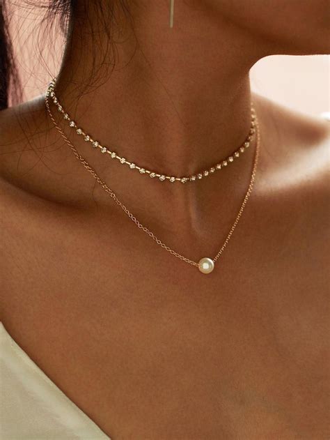 dainty gold layering necklace layered necklace thin gold necklace dainty minimal simple